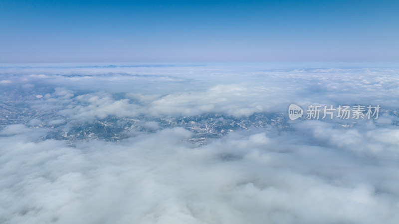 山脉大雪云海航拍辽阔高远壮观背景自然风景