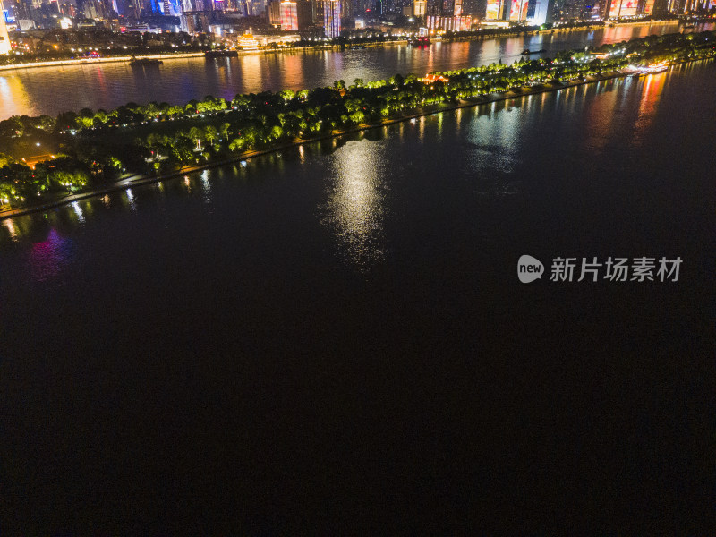 湖南长沙湘江橘子洲夜景