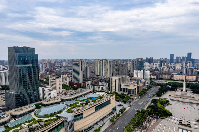 南昌八一广场周边建筑航拍图