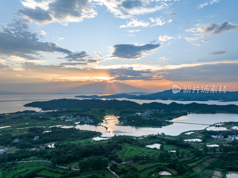 江西九江庐山鄱阳湖田园风光乡村风景航拍