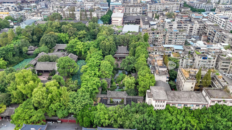 四川眉山三苏祠4A景区航拍图