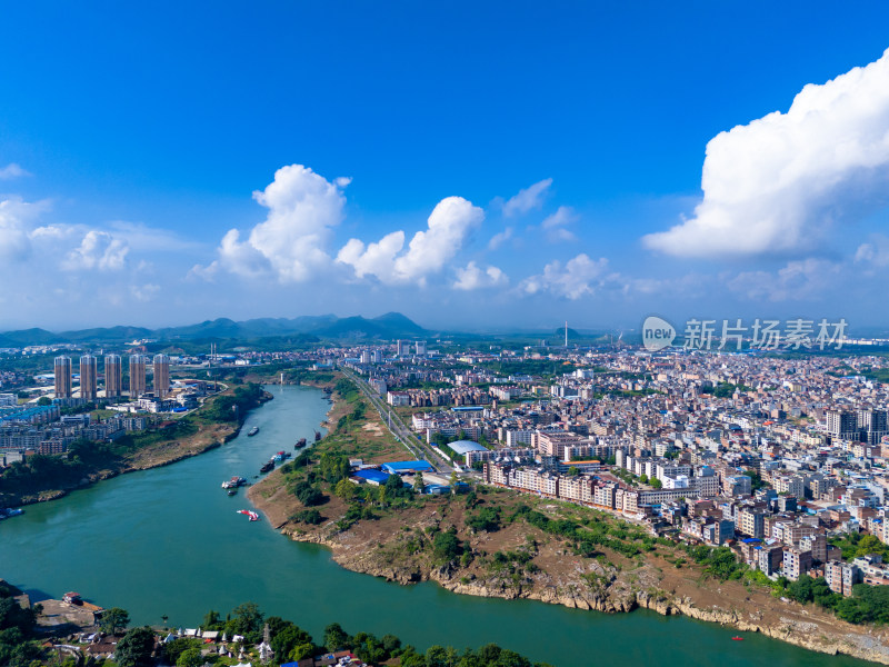 广西来宾城市大景航拍图