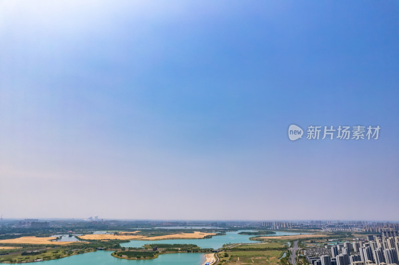 安徽淮北城市风光绿化植物公园航拍