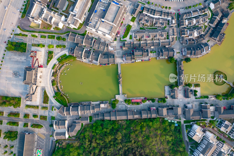 广西崇左市城市风光太平古城航拍摄影图