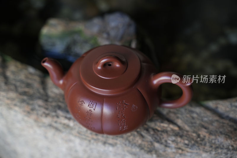 紫砂茶壶特写