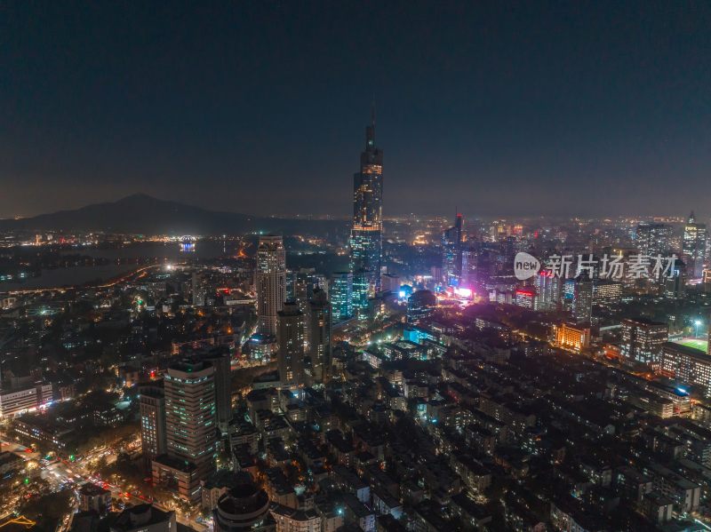 南京城市天际线夜景