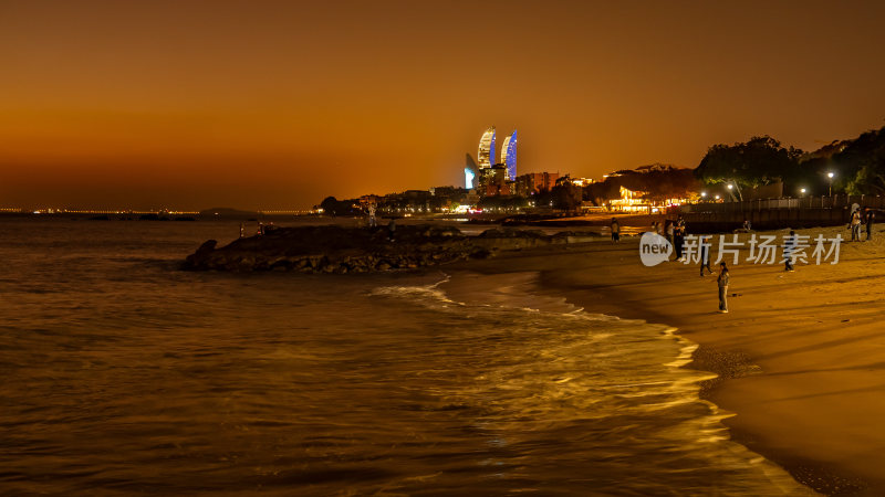 福建厦门海边夜景