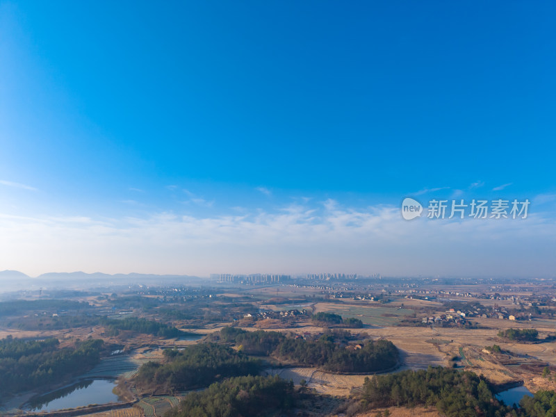 乡村田园风光航拍全景