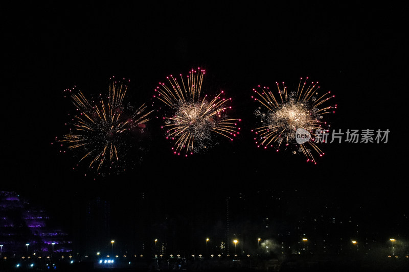 夜空绽放的绚烂烟花