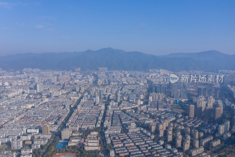 浙江丽水城区风光航拍全景