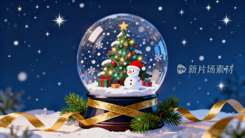 圣诞主题水晶球装饰