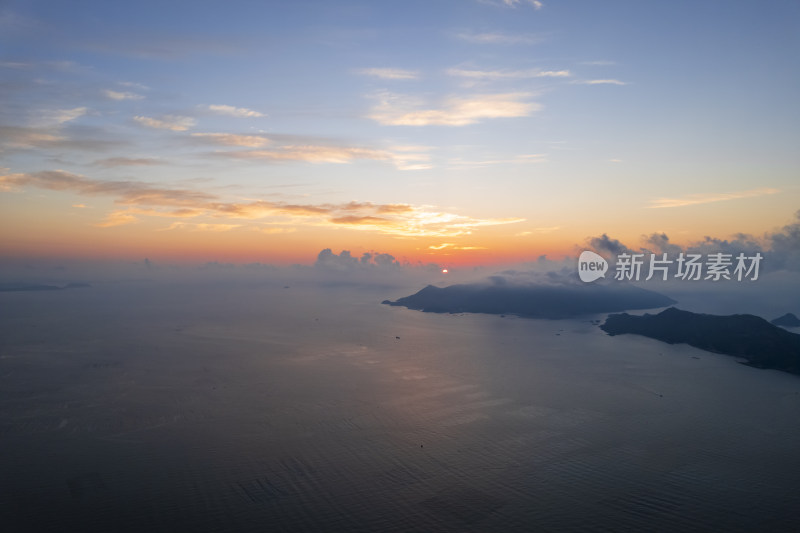 霞浦三沙花竹村海上滩涂日出朝霞自然风光