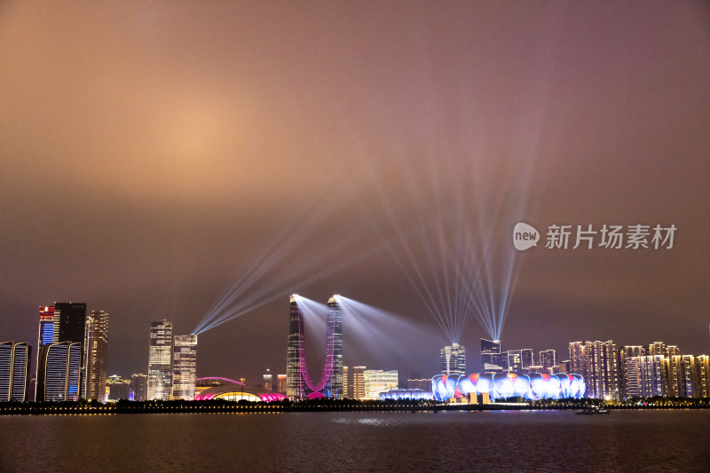 杭州亚运会开幕式灯光秀 奥体中心 杭州之门