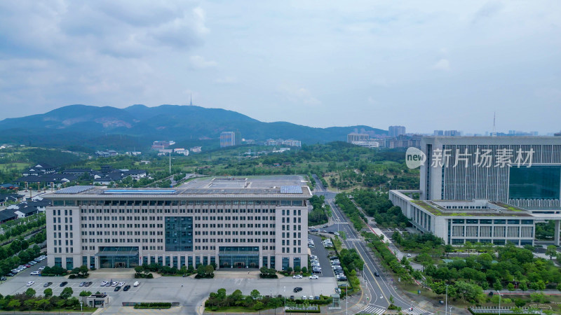 航拍湖北荆门市民广场