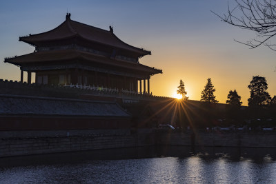 北京故宫博物院无人空景大景观细节