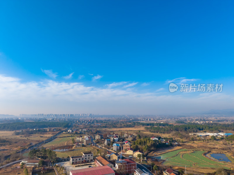 乡村田园风光航拍全景