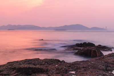 青岛海边黄昏风景