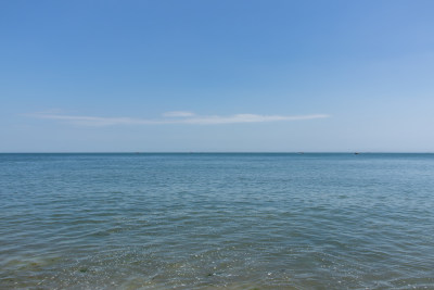 平静海面海天一色水天相接