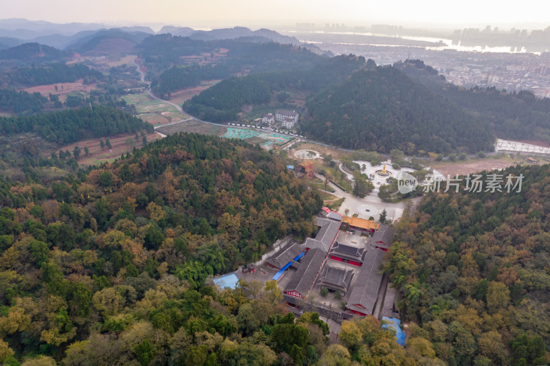 四川遂宁灵泉寺航拍摄影图