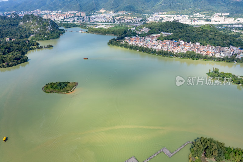 广东肇庆星湖景区全景航拍摄影图