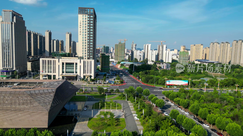 航拍江西上饶市博物馆