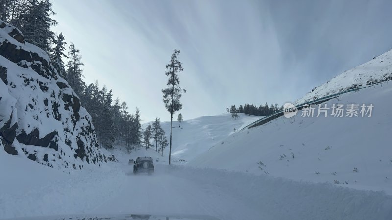 雪 雪地 新疆 雪路 喀纳斯