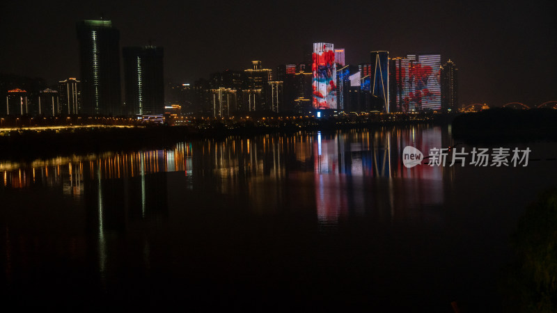 湖南长沙城市夜景灯光摄影图