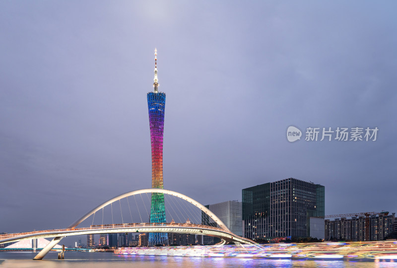 广州海心桥夜景灯光