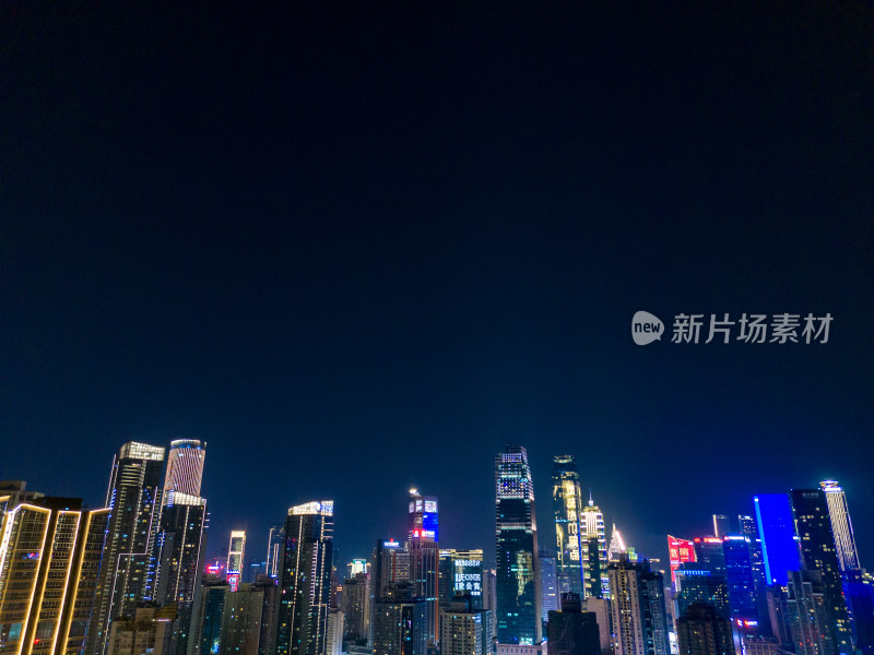 重庆渝中区十八梯夜景航拍图