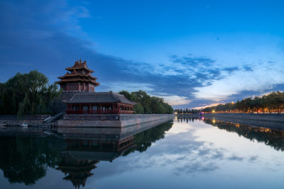 北京故宫角楼夜景慢快门夜拍