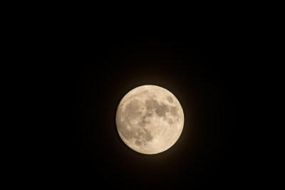 夜空中的满月景象