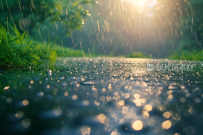 自然风景植物背景雨水