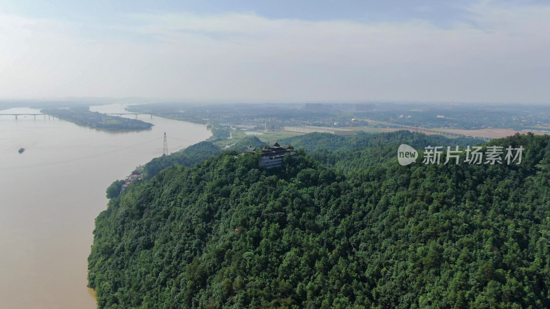 航拍湖南湘潭昭山风景区