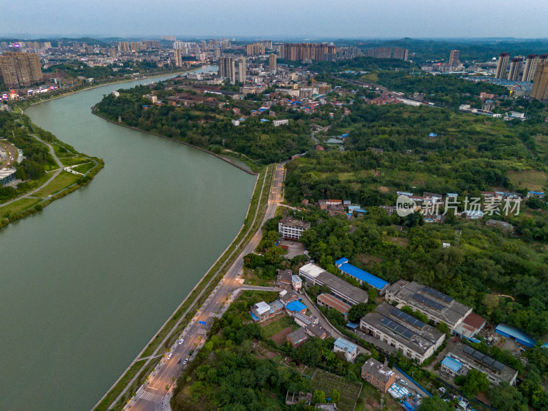 内江城市绿化植物航拍图