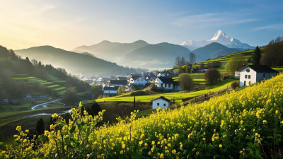 春暖花开美丽乡村 大场景