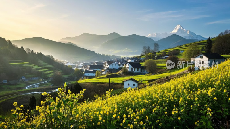 春暖花开美丽乡村 大场景