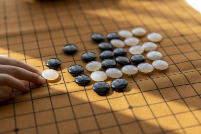 下棋围棋手部特写棋盘特写