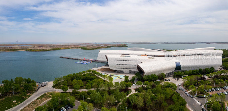 天津生态城国家海洋博物馆城市建筑风光航拍