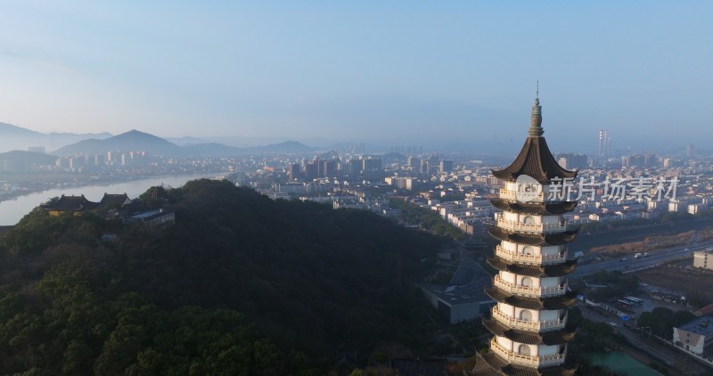 航拍镇海招宝山景区