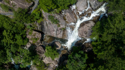 洛阳白云山山川河流山谷悬崖瀑布岩石溪水