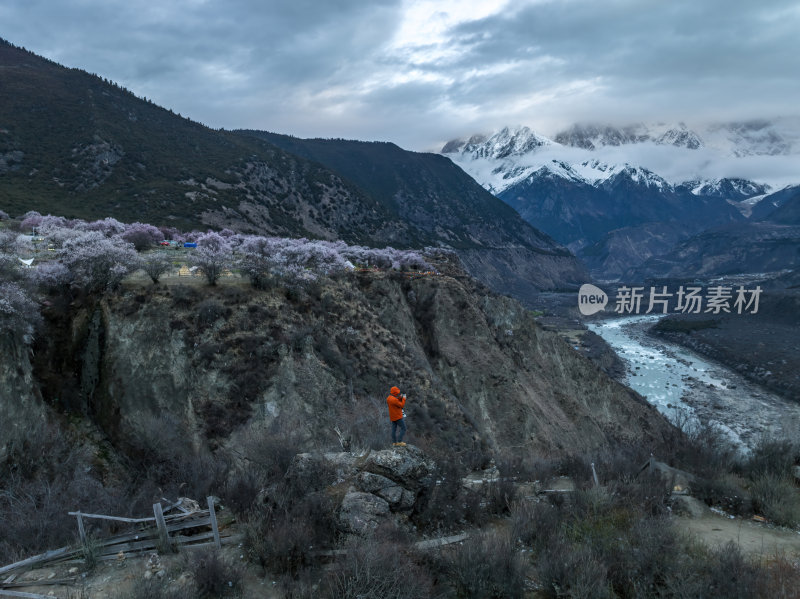 西藏林芝索松村南迦巴瓦峰雪山航拍