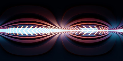 科幻感隧道空间360度无缝全景3D渲染