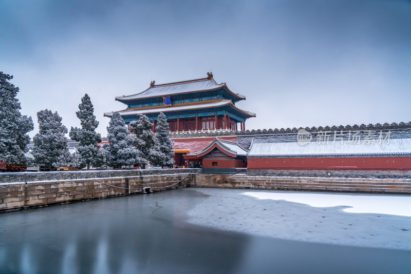 北京故宫神武门雪景