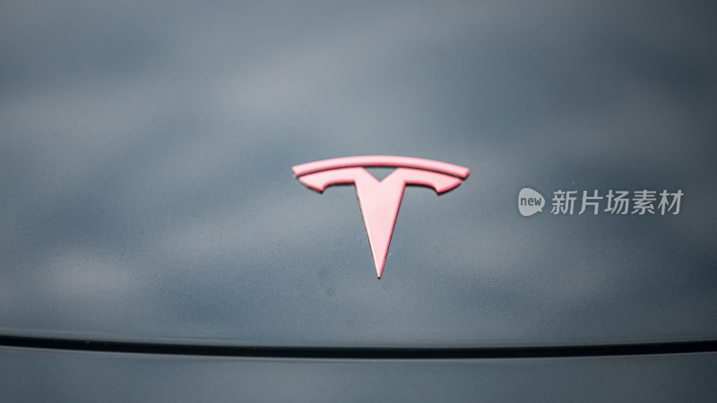 特斯拉汽车品牌标志特写