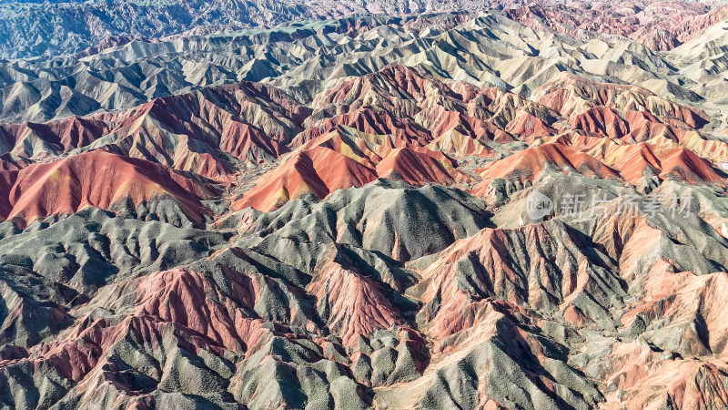 甘肃张掖七彩丹霞5A景区西北风光航拍图