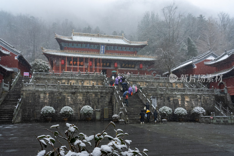 湖北十堰市武当山景区紫霄宫景观古迹旅游