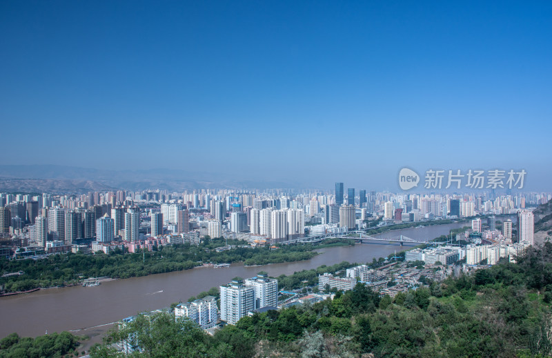 中国甘肃兰州黄河城市生态风光