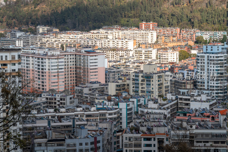 云南红河州个旧市城市风光