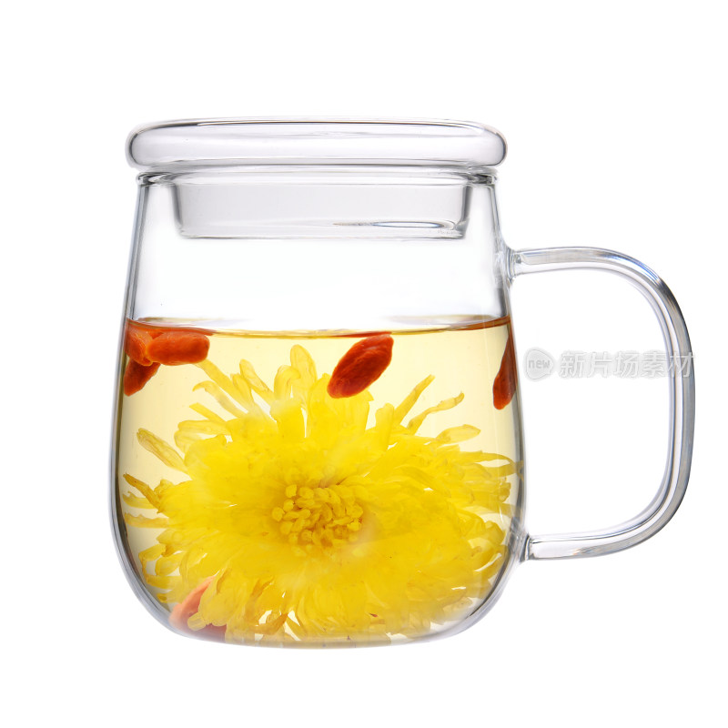 玻璃杯菊花茶