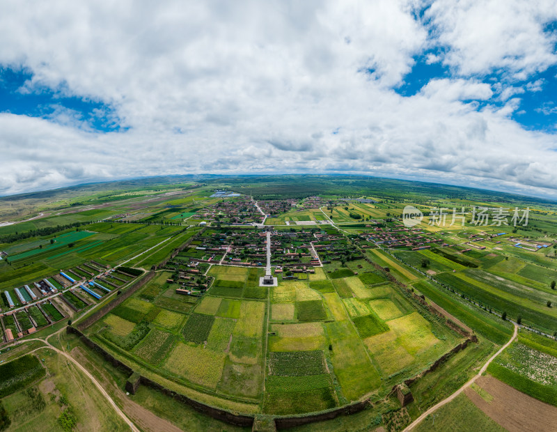 山西省大同市得胜堡夏季自然风光航拍风光